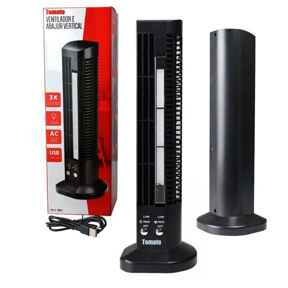 Mini Ventilador Abajur Torre Vertical Usb Mesa Computador